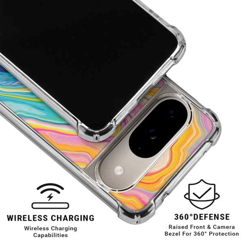Rainbow Marble by Etta Vee Google Pixel 10 Clear Case